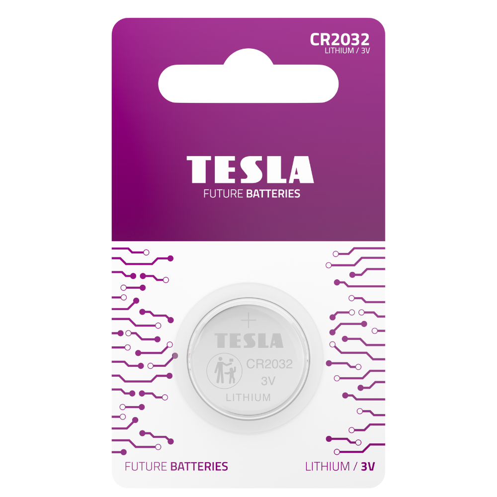 TESLA Pile bouton CR2032